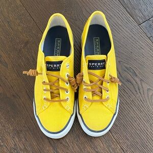 Sperry Yellow Canvas Sneakers